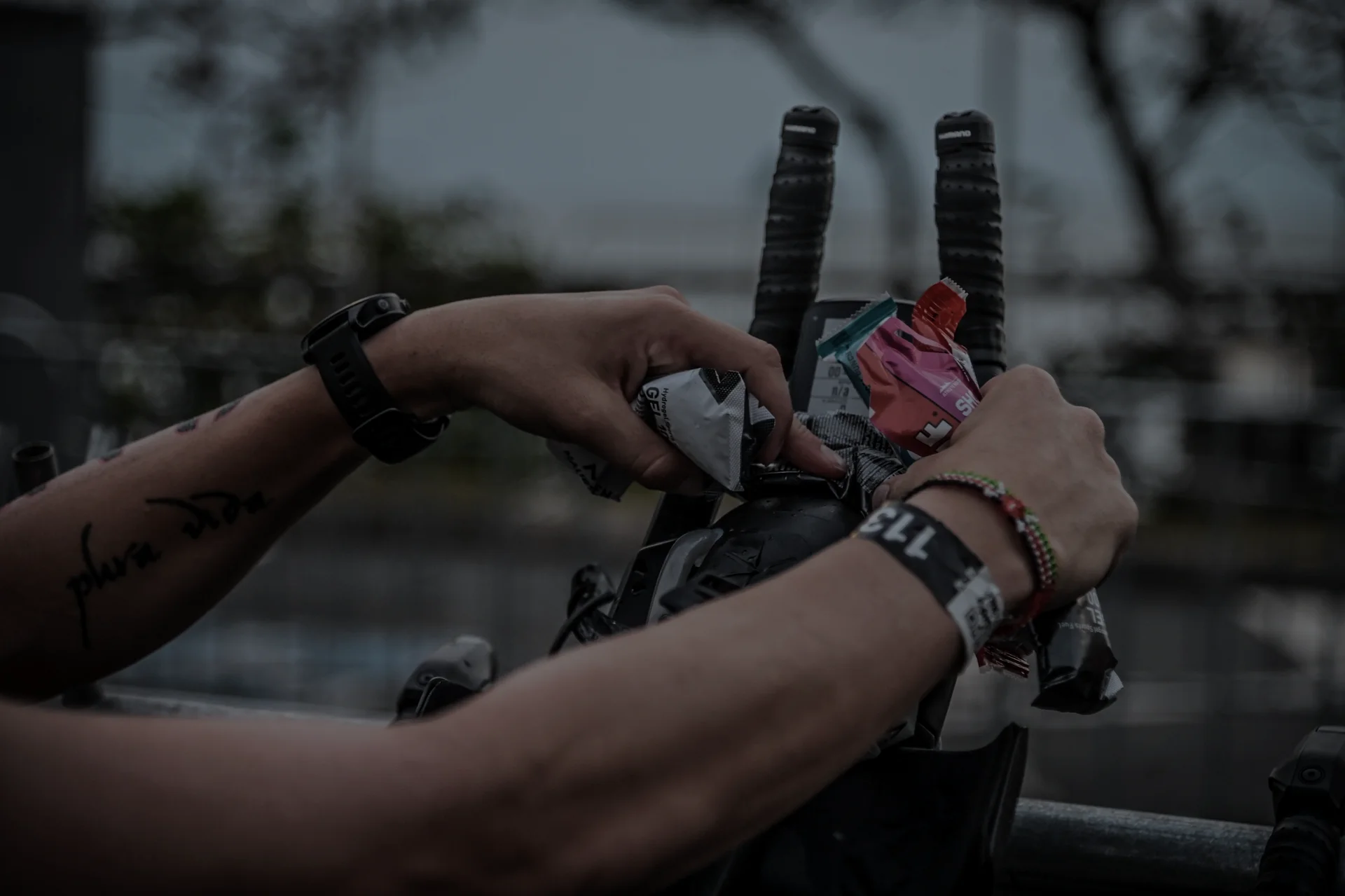 Race day — pushing through the course