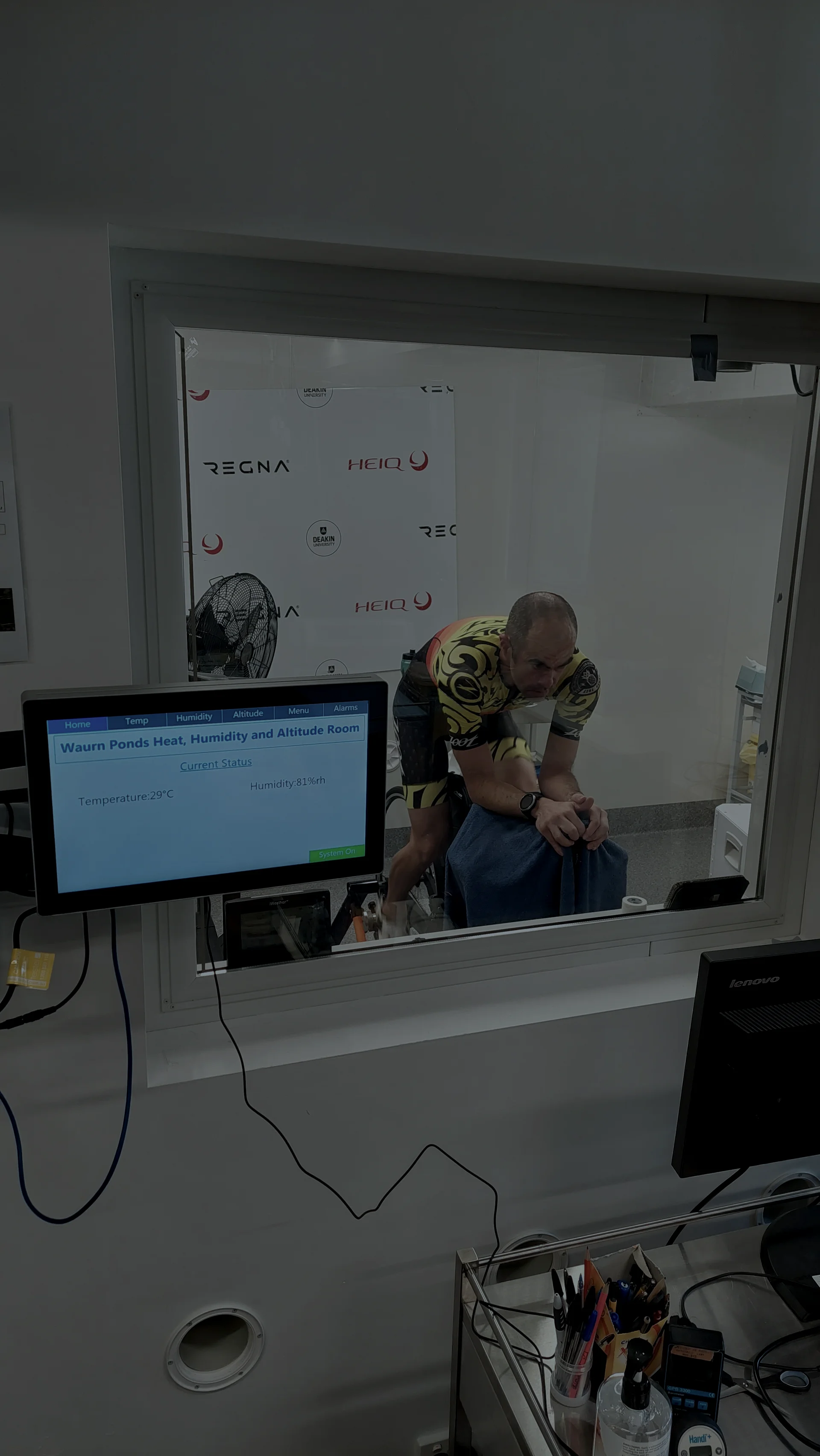 Sport science laboratory — heat chamber testing